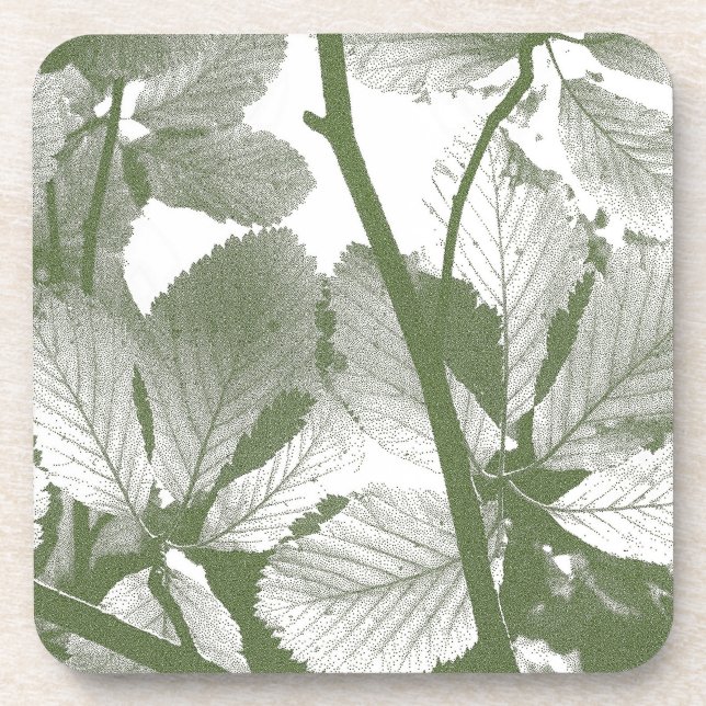 DESSOUS-DE-VERRE FEUILLE VERT (Devant)
