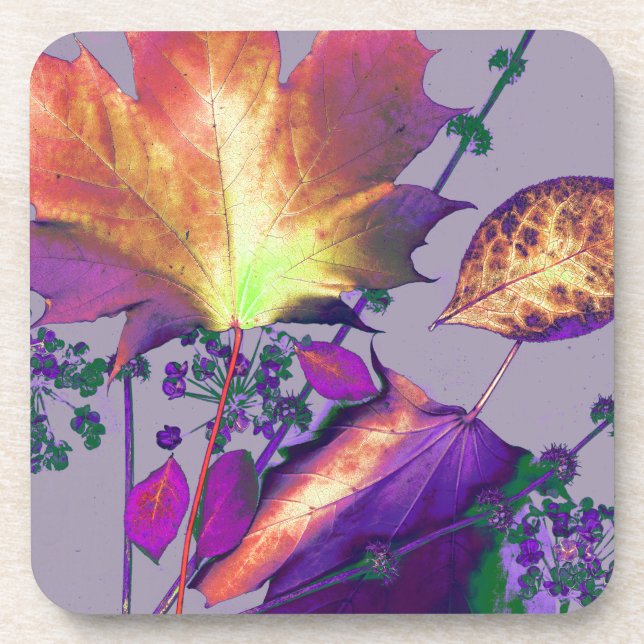 Dessous-de-verre Feuilles d'automne à Lilac (Devant)