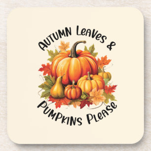 Dessous-de-verre Feuilles d'automne et Citrouilles s'il vous plaît 