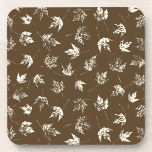 Dessous-de-verre Feuilles d'érable d'automne sur brun - motif sans