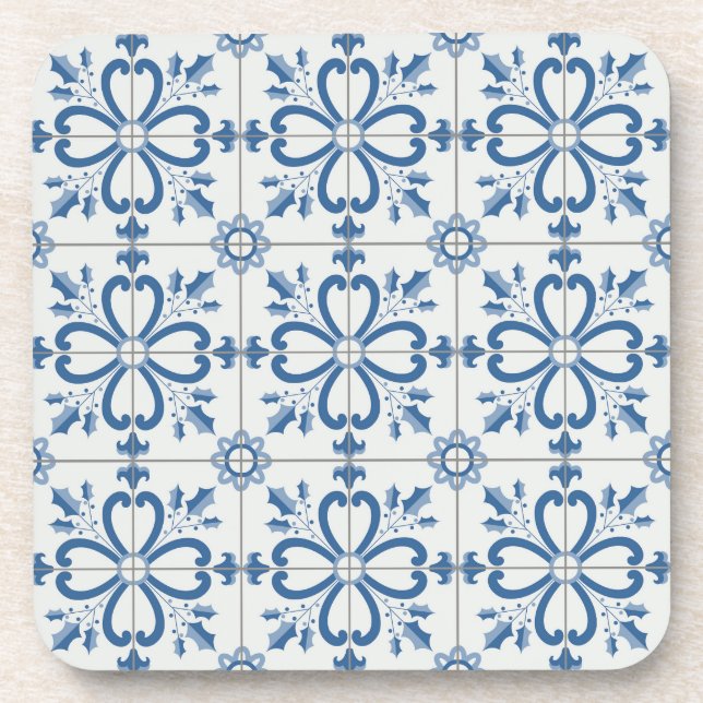 Dessous-de-verre Feuilles saints de Noël et pétales de fleurs (Devant)