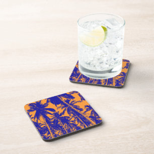 Dessous-de-verre Feuilles tropicales - Palmiers dans un design post