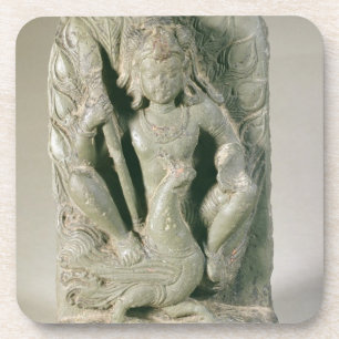 Dessous-de-verre Figure de Skanda avec son paon, collines du
