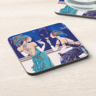 Dessous de verre Filles Flapper Art Déco 1920