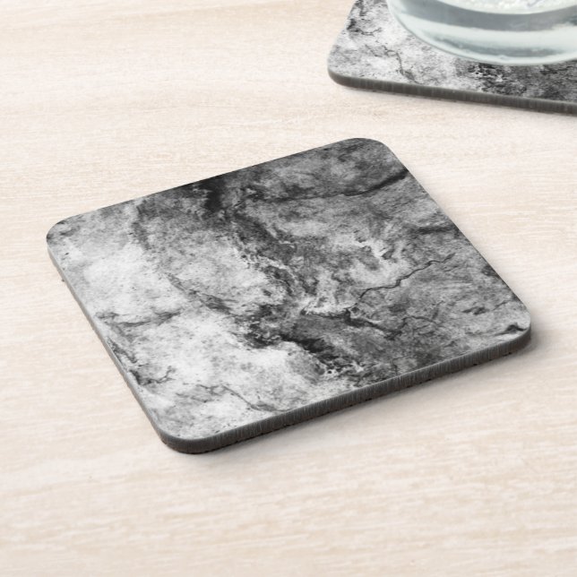 Dessous-de-verre Finition en pierre de marbre blanche noire striée (Côté gauche)