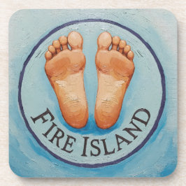 Dessous-de-verre Fire Island barefoot & fancy free! Funny host gift