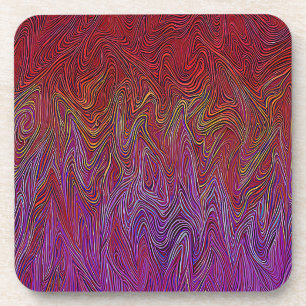 Dessous-de-verre "Firestorme neurale" Abstraite" Rouge violet