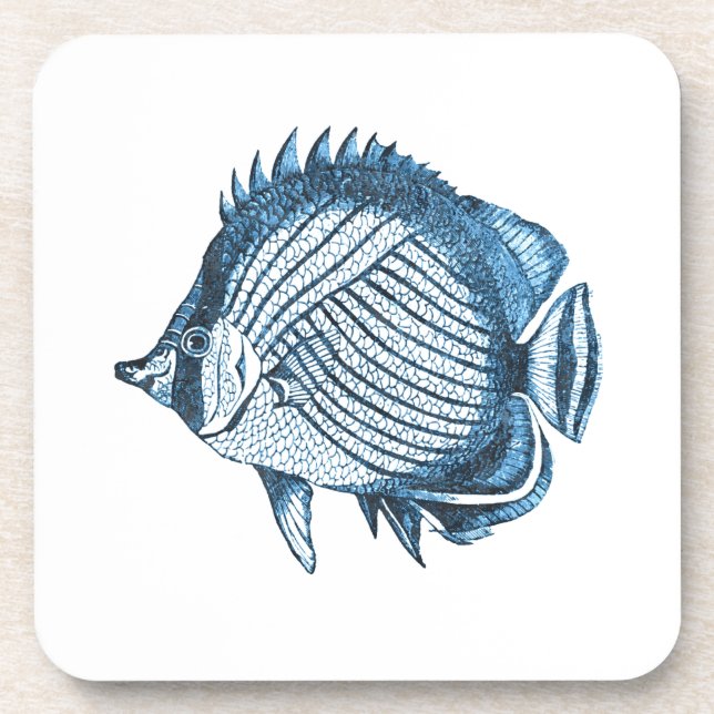 Dessous-de-verre Fish beach nautical ocean coastal sea blue (Devant)