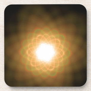 Dessous-de-verre Fissures de lumière jaune sur noir