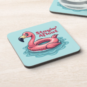 Dessous-de-verre Flamant rose rétro Flotte drôle été