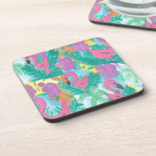 Dessous-de-verre Flamant rose Tropical Jungle Motif