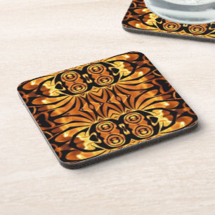 Dessous-de-verre flammes orange totem autochtone pôle tribal motif