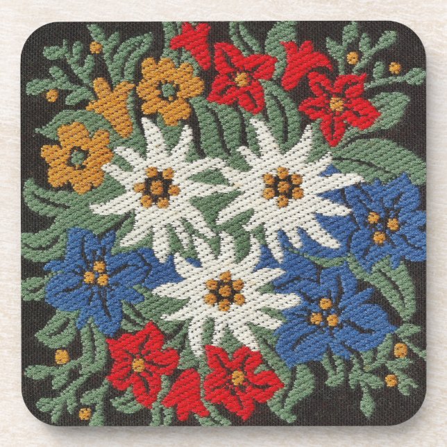 Dessous-de-verre Fleur alpine suisse Edelweiss (Devant)