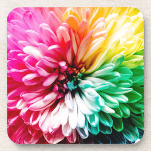 Dessous-de-verre fleur arc-en-ciel