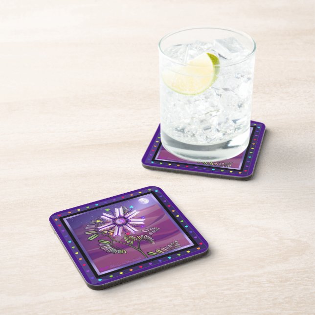 Dessous-de-verre Fleur dans le désert Beverage Coaster (Côté Droit)
