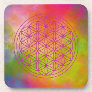 Dessous-de-verre fleur de vie, géométrique sacrée, zen, chakra,