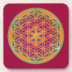 Dessous-de-verre Fleur de Vie - Style Bouton 03