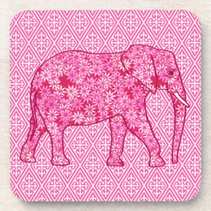 Dessous-de-verre Fleur d'éléphant - rose fuchsia