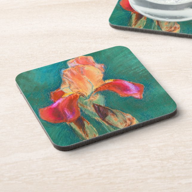 Dessous-de-verre Fleur Iris colorée (Côté gauche)