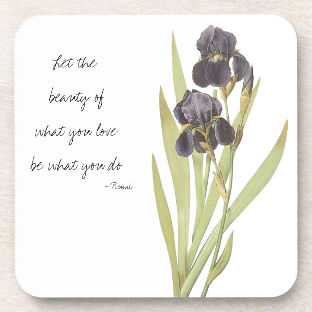 Dessous-de-verre Fleur Iris Violet (Devant)