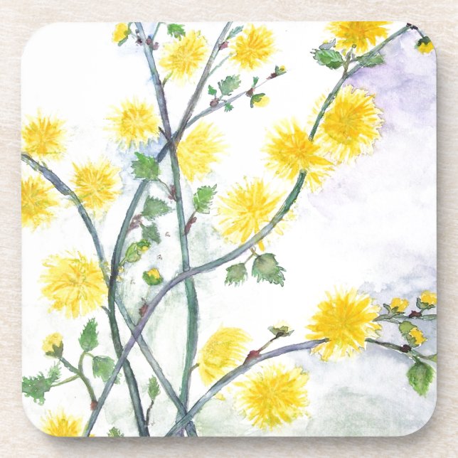 Dessous-de-verre Fleur Jaune Douce (Devant)