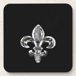 Dessous-de-verre Fleur noir en cristal de lis