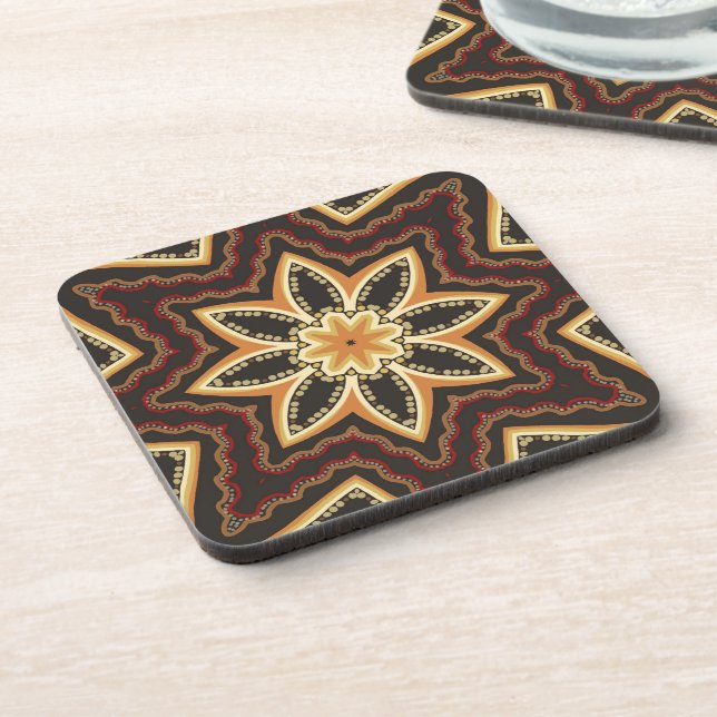 Dessous-de-verre Fleur Tribal Batik Star (Côté gauche)