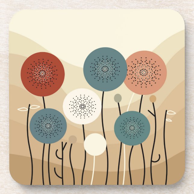 Dessous-de-verre Fleurs Abstraites (Devant)