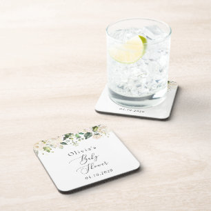 Dessous-de-verre Fleurs blanches, Fleurs de crème, Boho, Baby showe