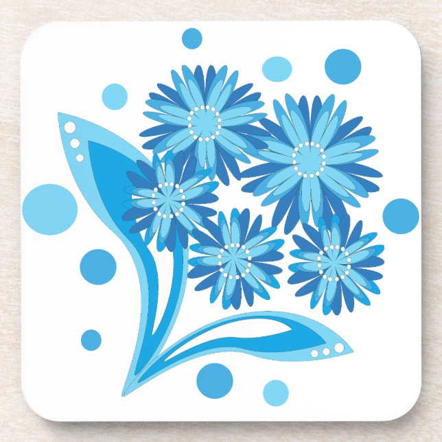 Dessous-de-verre Fleurs bleues d'origine (Devant)