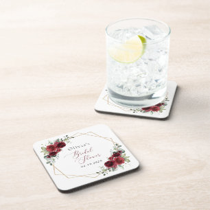 Dessous-de-verre Fleurs Bourgognes, Fleurs Rouges, Fête des mariées