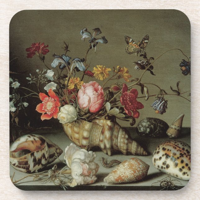 Dessous-de-verre Fleurs, coquilles et insectes Balthasar van der As (Devant)