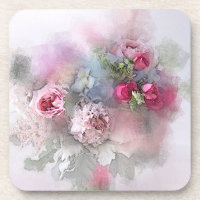 Fleurs d'aquarelle Bouquet Rose Élégant Modèle