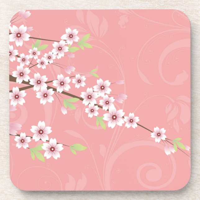 Dessous-de-verre Fleurs de cerisier roses molles (Devant)