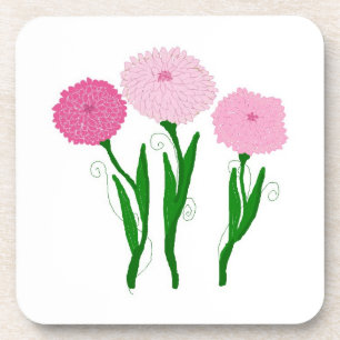 Dessous-de-verre Fleurs de chrysanthème rose