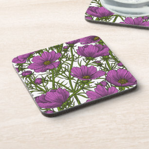 Dessous-de-verre Fleurs de cosmos violet