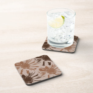 Dessous-de-verre Fleurs de Gerbera Brown Terre