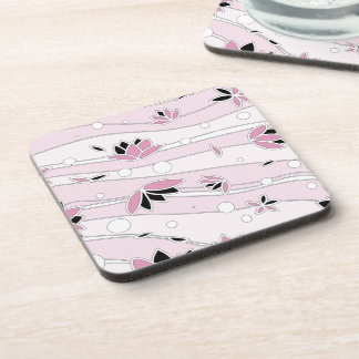 Dessous-de-verre Fleurs de Lotus roses sur bandes roses