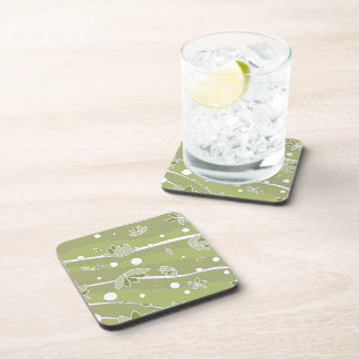 Dessous-de-verre Fleurs de lotus vert sur bandes d'olivier