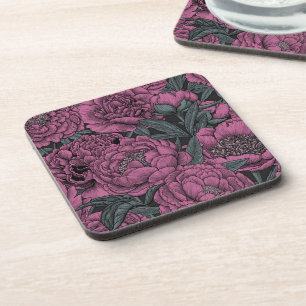 Dessous-de-verre Fleurs de pivoines violettes