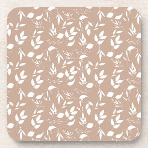 Dessous-de-verre Fleurs de silhouette romantique délicates taupe mo