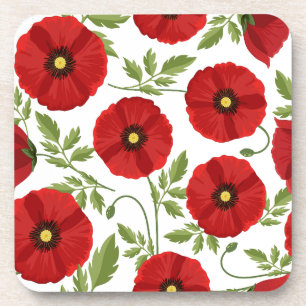 Dessous-de-verre Fleurs d'été joyeuses floraison de pavot