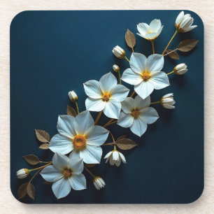 Dessous-de-verre Fleurs en papier blanc