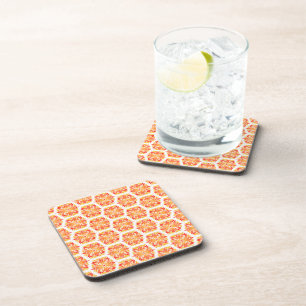 Dessous-de-verre Fleurs Oranges, Motif De Fleurs, Motif Floral