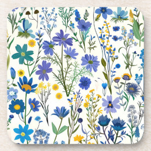 Dessous-de-verre Fleurs sauvages de Jardin Bleu Rustique