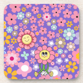 Dessous-de-verre Fleurs souriantes Décoratives