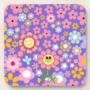 Dessous-de-verre Fleurs souriantes Décoratives