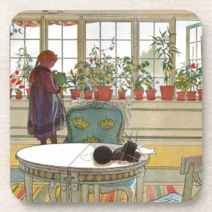 Dessous-de-verre Fleurs sur le rebord de fenêtre