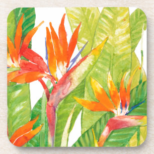 Dessous-de-verre Fleurs tropicales   Oiseau du paradis