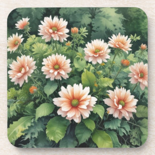 Dessous-de-verre Fleurs Verdure Elégante Aquarelle